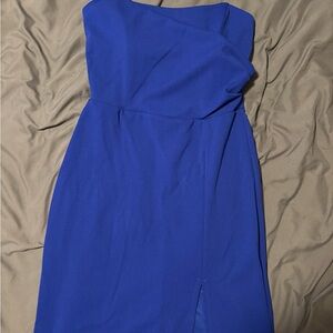 Elegant Blue Strapless Dress